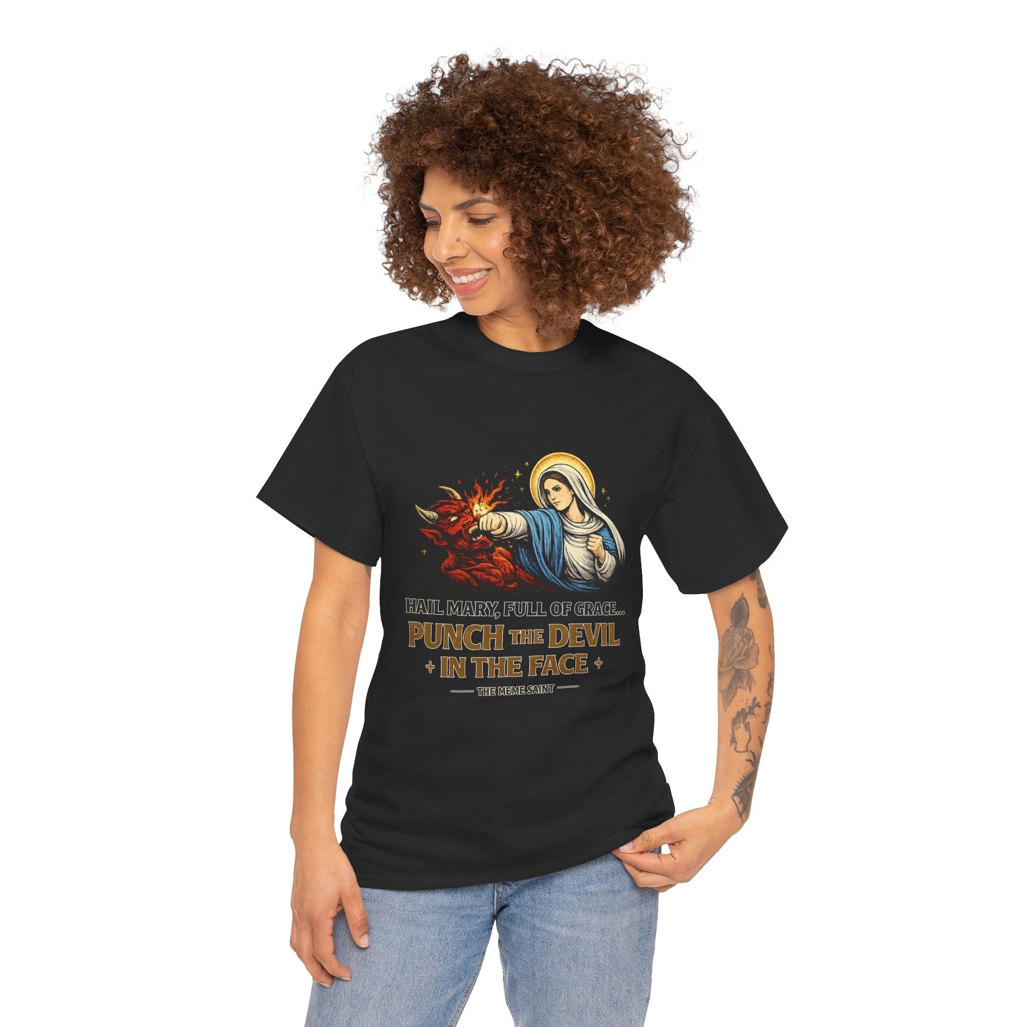 Virgin Mary 'Punch the Devil in the Face' Tee