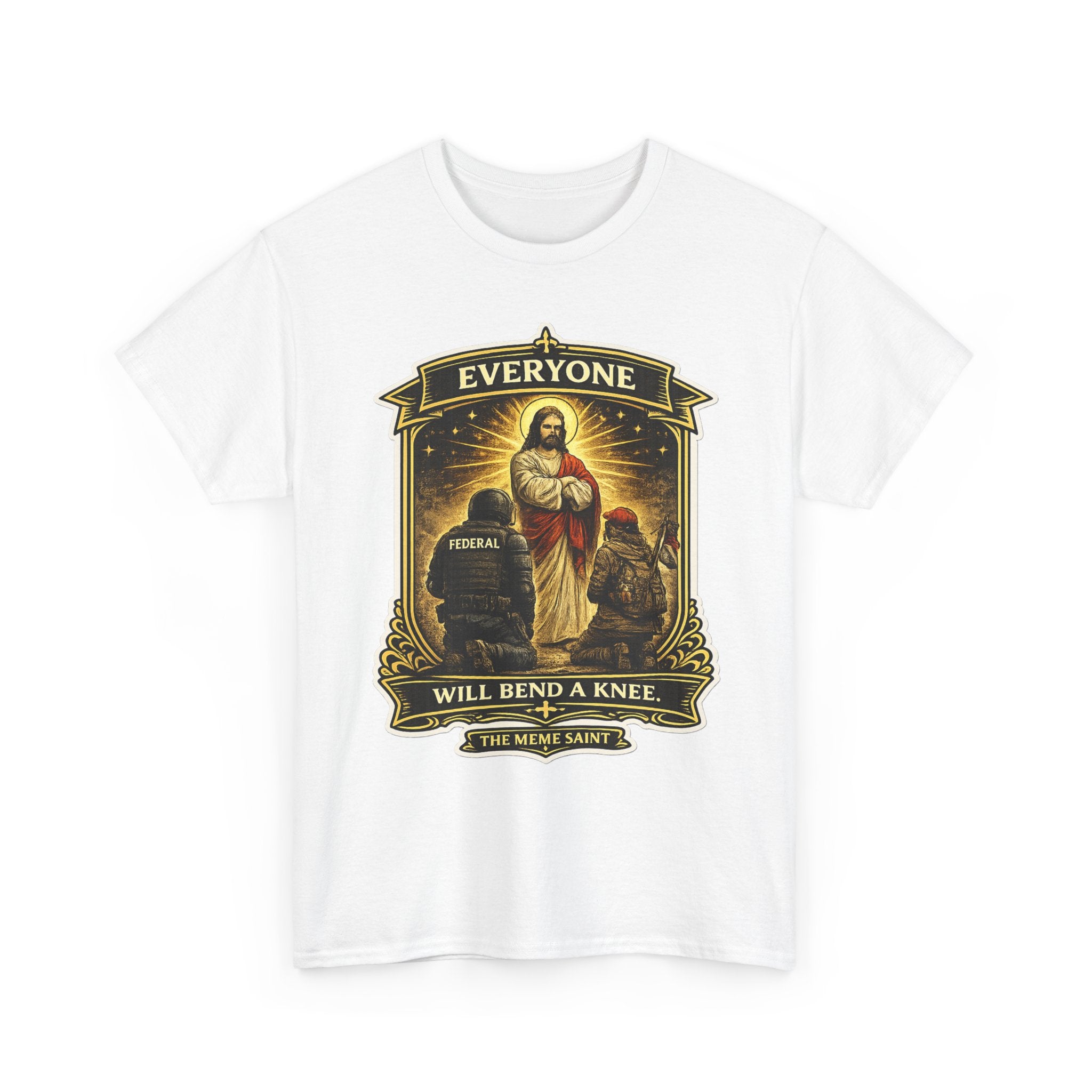 'Everyone Will Bend a Knee' Vintage Jesus Graphic Tee
